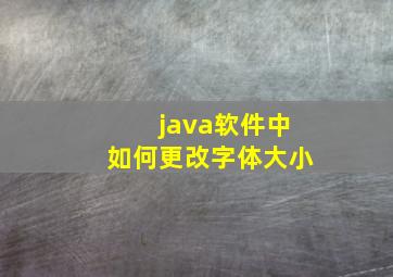 java软件中如何更改字体大小