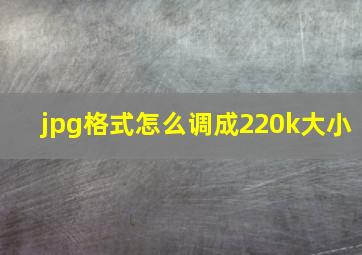 jpg格式怎么调成220k大小