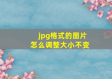 jpg格式的图片怎么调整大小不变