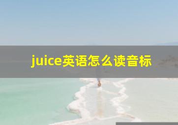 juice英语怎么读音标