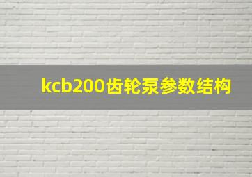 kcb200齿轮泵参数结构