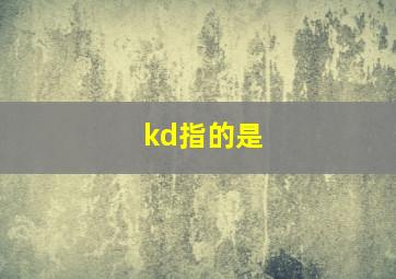 kd指的是