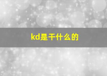 kd是干什么的