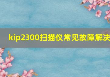 kip2300扫描仪常见故障解决