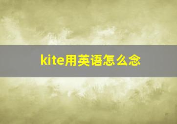 kite用英语怎么念