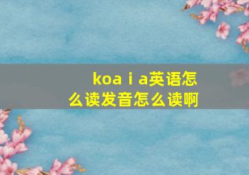 koaⅰa英语怎么读发音怎么读啊