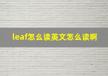 leaf怎么读英文怎么读啊