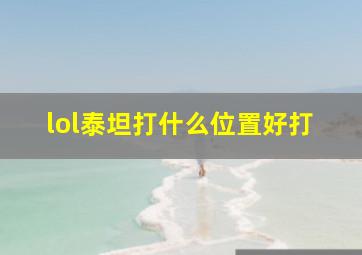 lol泰坦打什么位置好打