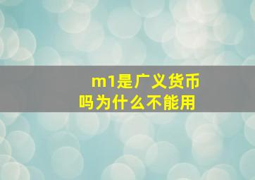 m1是广义货币吗为什么不能用