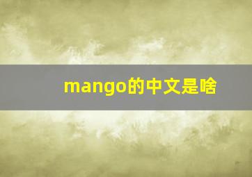 mango的中文是啥