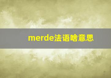 merde法语啥意思