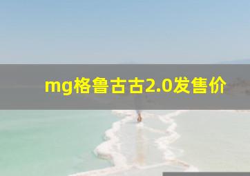 mg格鲁古古2.0发售价