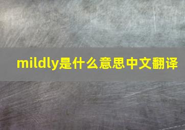 mildly是什么意思中文翻译