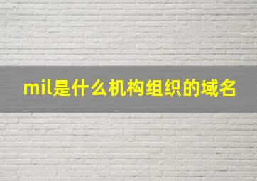 mil是什么机构组织的域名