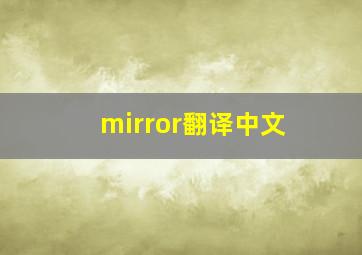 mirror翻译中文