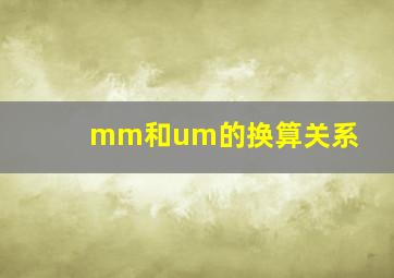 mm和um的换算关系