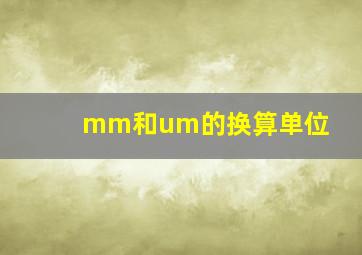 mm和um的换算单位