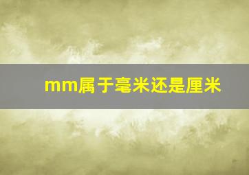 mm属于毫米还是厘米