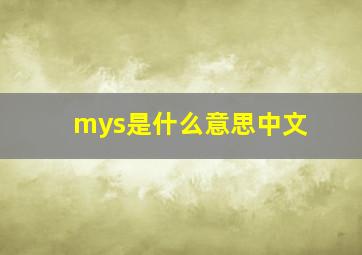 mys是什么意思中文