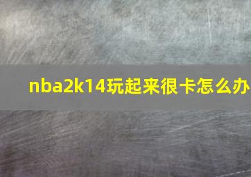 nba2k14玩起来很卡怎么办