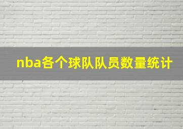 nba各个球队队员数量统计