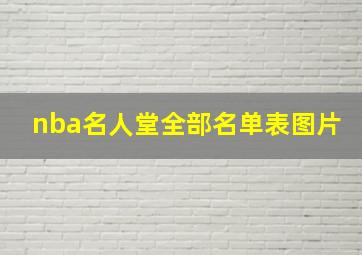 nba名人堂全部名单表图片