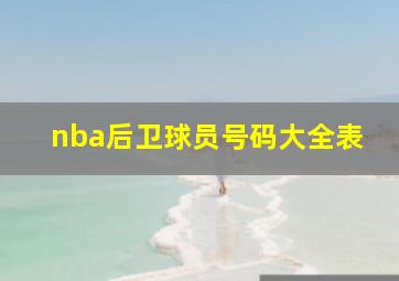 nba后卫球员号码大全表