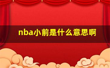 nba小前是什么意思啊