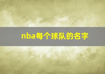 nba每个球队的名字