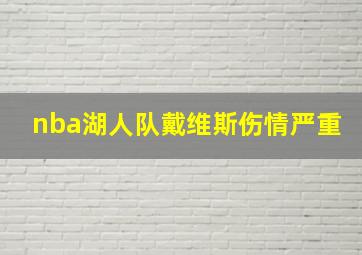 nba湖人队戴维斯伤情严重