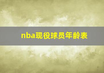 nba现役球员年龄表