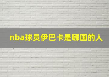 nba球员伊巴卡是哪国的人