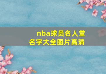 nba球员名人堂名字大全图片高清