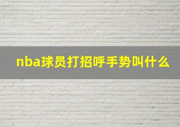 nba球员打招呼手势叫什么