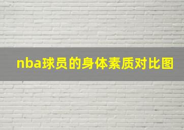 nba球员的身体素质对比图