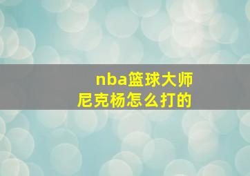 nba篮球大师尼克杨怎么打的