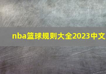 nba篮球规则大全2023中文