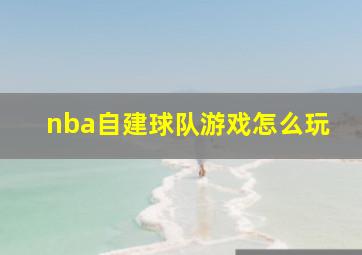 nba自建球队游戏怎么玩