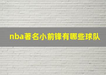 nba著名小前锋有哪些球队