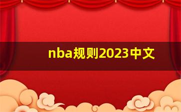 nba规则2023中文