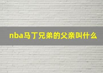 nba马丁兄弟的父亲叫什么