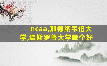 ncaa,加德纳韦伯大学,温斯罗普大学哪个好