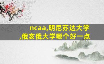 ncaa,明尼苏达大学,俄亥俄大学哪个好一点