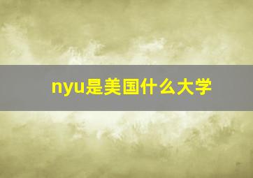 nyu是美国什么大学