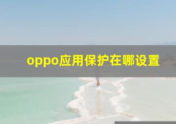 oppo应用保护在哪设置