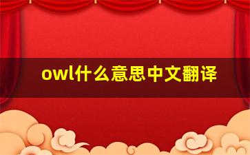 owl什么意思中文翻译