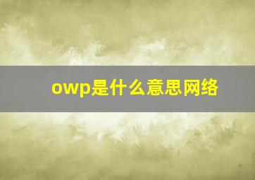 owp是什么意思网络