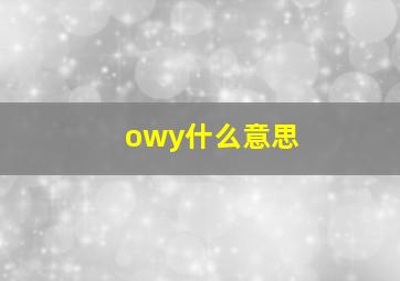 owy什么意思