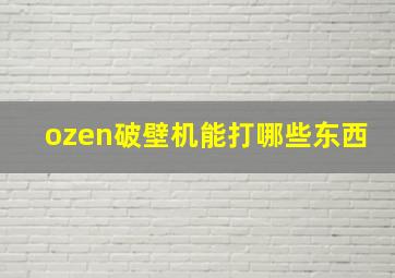 ozen破壁机能打哪些东西