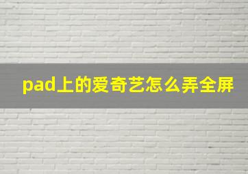 pad上的爱奇艺怎么弄全屏